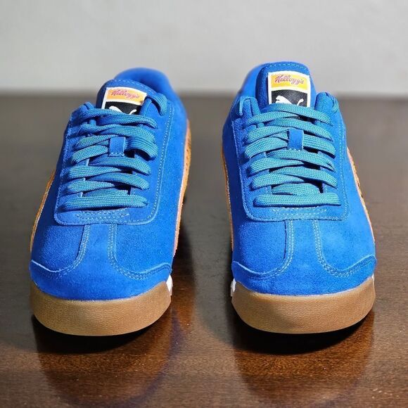 Puma Roma Tony The Tiger Kellogg's Frosted Flakes Suede Shoes Blue Orange W 6.5 - Picture 3 of 14